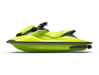 Fototapeta premium Lime Green Jet Ski on White Background