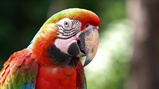 Colorful parrot closeup image