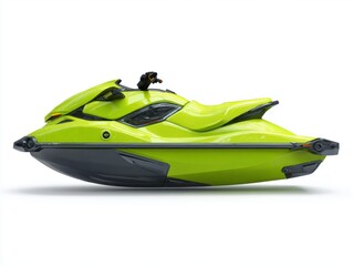 Naklejka premium Lime Green Personal Watercraft on White Background