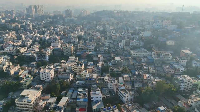 4K Drone Shots of Pune City, India &ndash; Beautiful Aerial View of Skyline, High-Rise Buildings, Urban Landscape, Roads, and Cityscape | Perfect Stock Footage for Films and Travel Videos