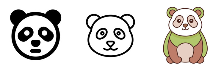 Panda Animal Icon for Wildlife, Conservation, Bamboo Forest and Nature