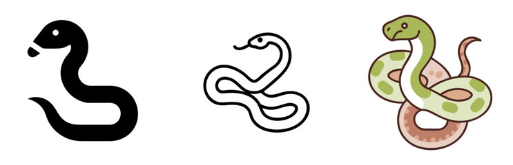 Fototapeta premium Snake Animal Icon for Wildlife, Jungle, Reptile and Nature Design