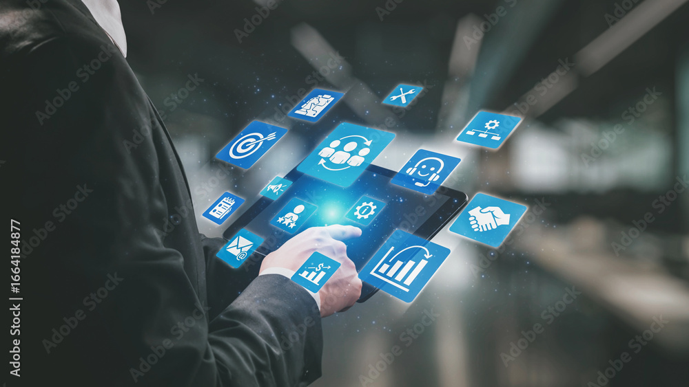 Poster crm platforms improve customer relationships through data analysis, crm communication tools, and aut