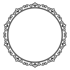 Ornamental circular frame with elegant swirls