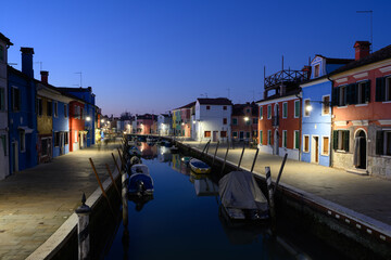 Burano Canal with Fondamenta della Pescheria and Giudecca on a Calm Winter Night