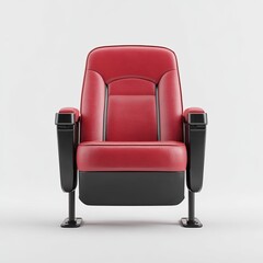 Red theater seat against white background