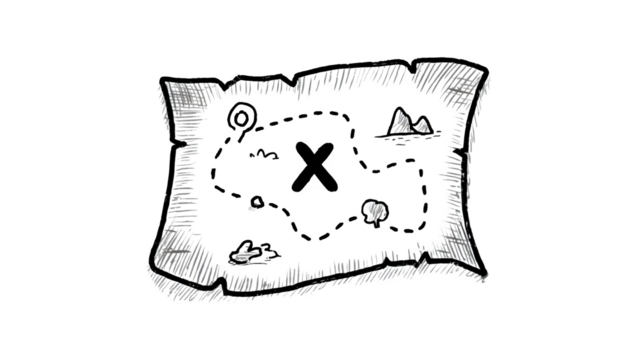 A doodle treasure map with a simple, dotted line and a friendly "X" marking the spot, isolated on a Transparent Background