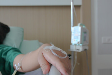 Patients in hospitals with a saline solution.
