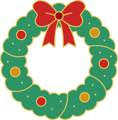 Gold Lined Christmas Wreath Decoration