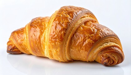 Freshly Baked Golden Croissant with Flaky Layers and Rich Texture