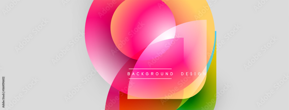 Aufkleber abstract colorful shapes overlap, creating dynamic visual effect. bright gradients blend, forming mo
