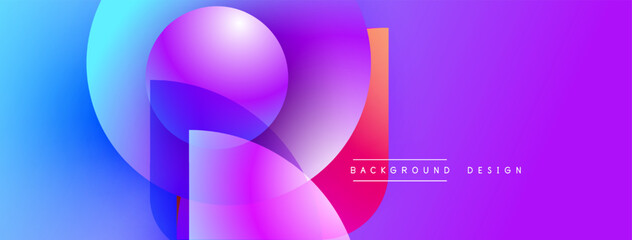 Abstract vibrant gradients form dynamic shapes. Purple, blue hues dominate composition. Modern design element for backgrounds.