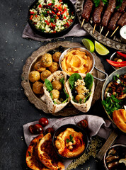 Arabic Cuisine: Middle Eastern traditional lunch or dinner.