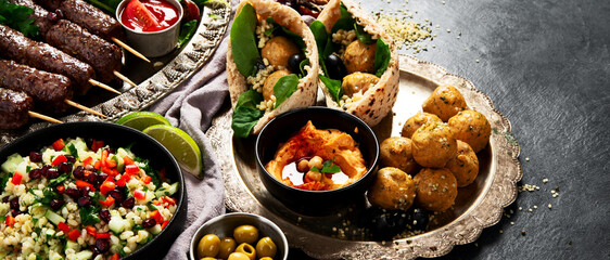 Arabic Cuisine: Middle Eastern traditional lunch or dinner.