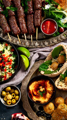 Arabic Cuisine: Middle Eastern traditional lunch or dinner.