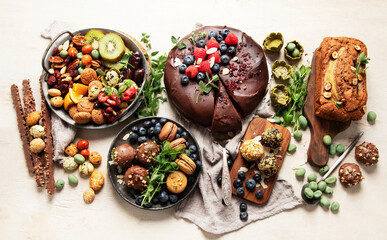 Healthy dessert. Vegan gluten-free pastry.