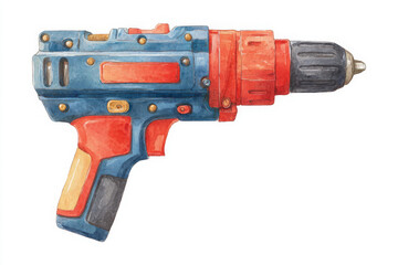 Hand tool shows off its vibrant color and isolated on white