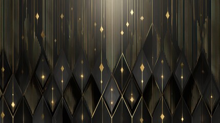 Abstract geometric design with gold accents