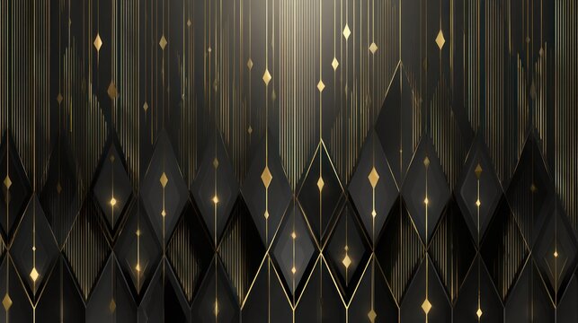 Abstract geometric design with gold accents