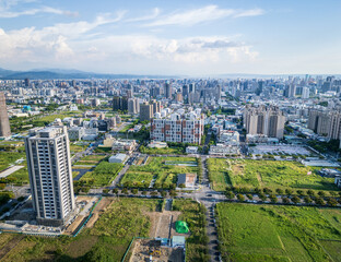Beitun District, Taichung City, Taiwan. Aerial view of the 14th land consolidation district in...