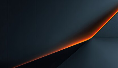 Abstract dark background with a glowing orange line