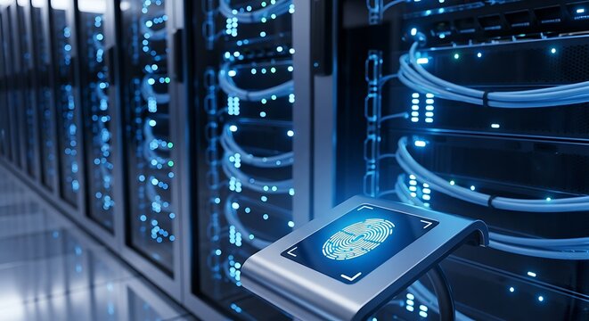 Secure Data Center with Biometric Access.