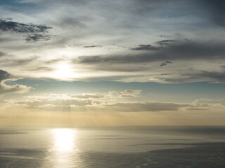 Golden hour in ocean landscape