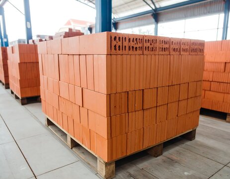 Brick Pallet Stacked Indoors Factory