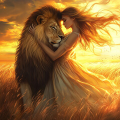 The girl and the lion