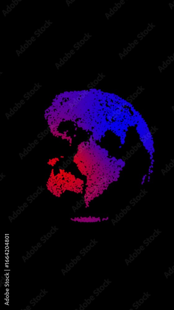Aufkleber digital earth animation. abstract globe representing technology vertical video. abstract digital glo