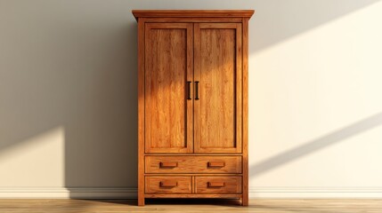 Wooden wardrobe in a room (1)