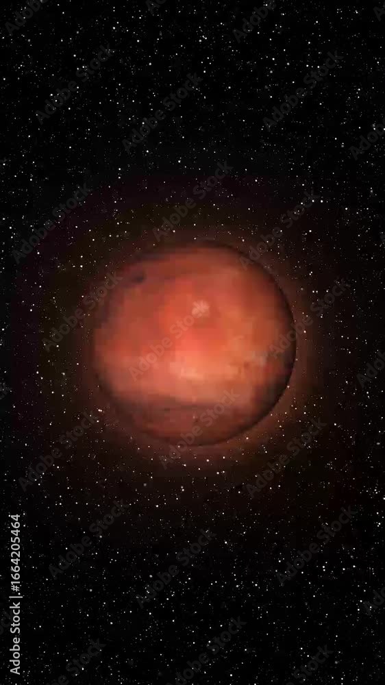 Aufkleber red planet in space. mars visualization with starry background vertical video. a stunning visualizat