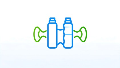 Two collapsible water bottles are shown, linked together with a design element.