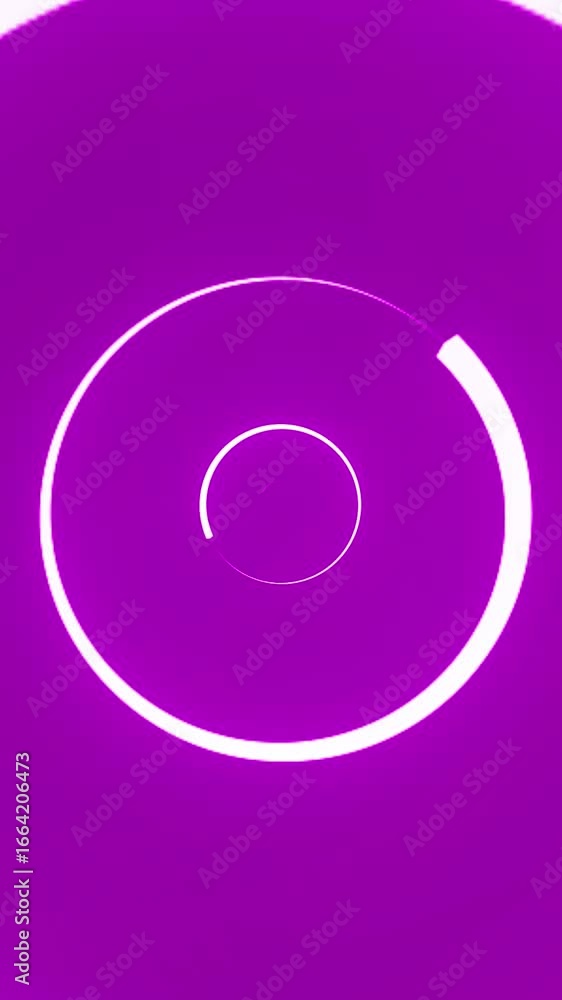 Poster expanding glow circle animation with purple background. abstract animation of a glowing white circle