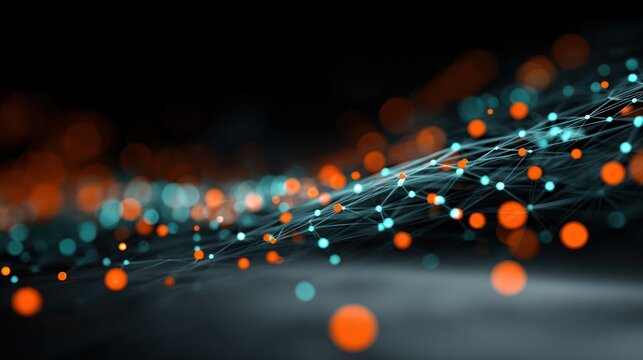 Abstract network of interconnected points - Powered by Adobe