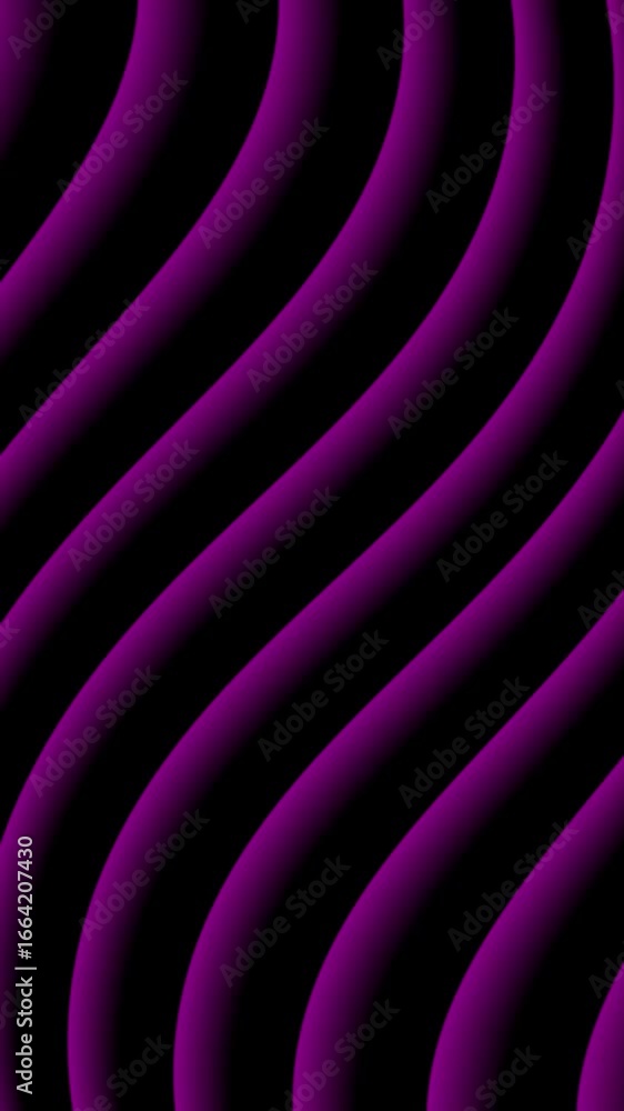 Aufkleber abstract purple wavy lines on a black background creating modern digital art. vertical animation of 