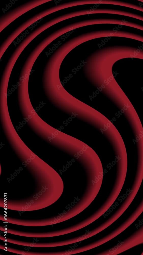 Aufkleber red and black abstract swirls flowing across vertical screen. abstract red and black wavy swirls sea