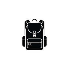Black Backpack, Rucksack With Pockets, Schoolbag Design On White