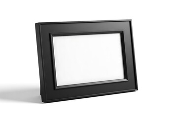 Black Picture Frame Blank Space for Your Memories and Artwork Displayed on a White Background