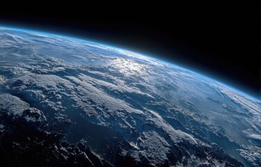 Fototapeta premium Earth from space, sunrise view