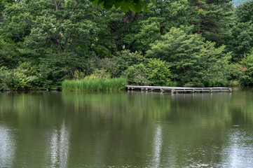 群馬県嬬恋村のバラギ湖の風景