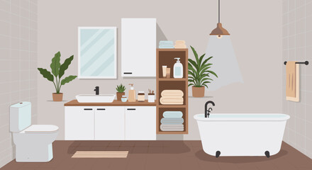 Modern bathroom design with minimalist decor and elegant fixtures