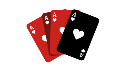 Colorful playing cards design featuring aces with heart symbols