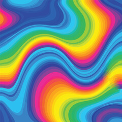 Obraz premium Seamless Pattern, Colorful abstract wavy lines background with rainbow spectrum gradient design Stock royalty free image.