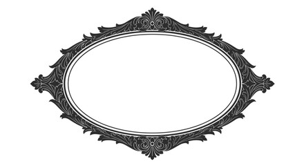 Ornate oval frame with vintage arabesque design for elegant border decoration