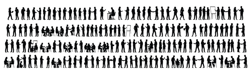 Professional networking silhouette showcases collaborative