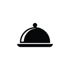 Obraz premium Elegant Black Cloche Icon on Transparent Background for Menu or Restaurant Design