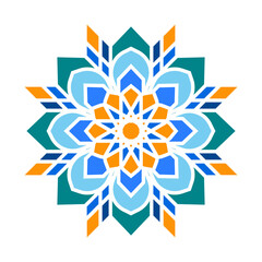 Islamic Mandala Ornament Vector, Geometric Floral Pattern