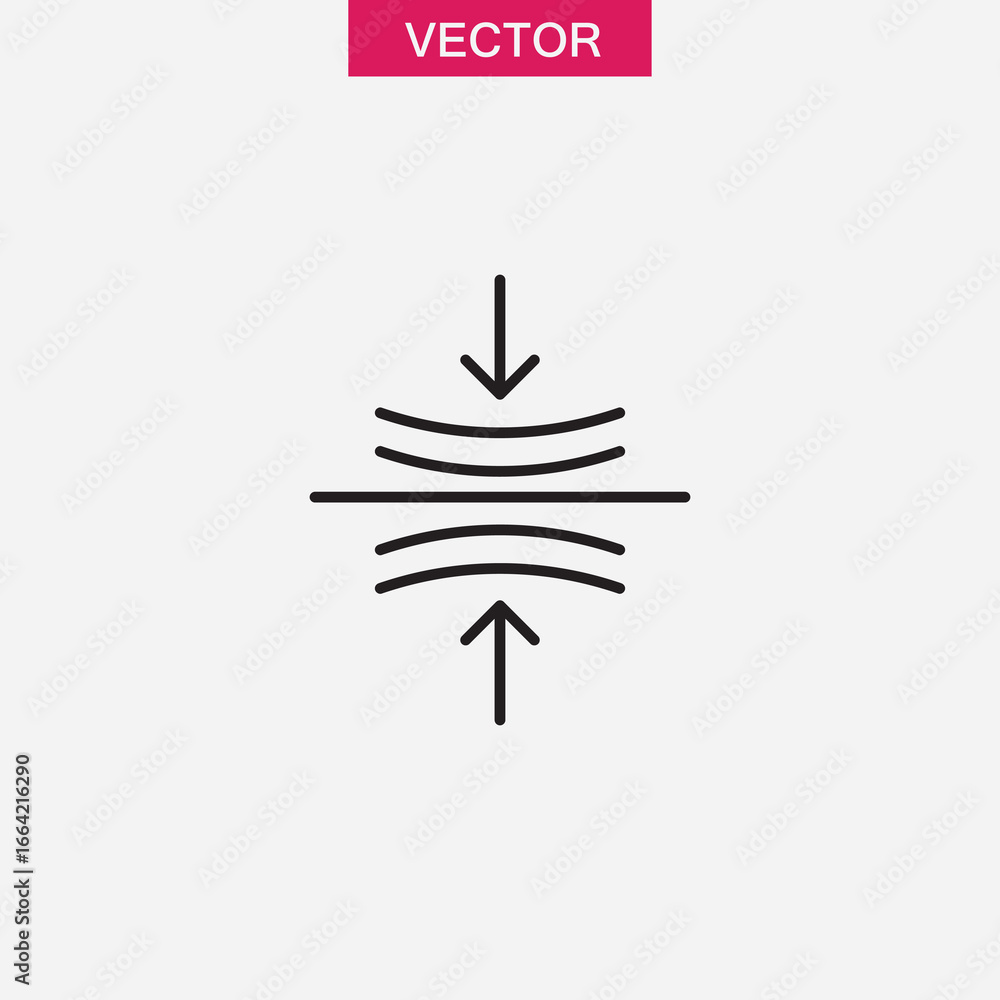 Poster compress icon flat vector set outline simple illustration for web and app..eps