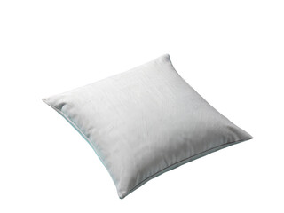 Soft gray pillow against pastel blue background isolated on a transparent background image